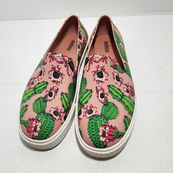 Melissa Ground III Pink Cactus Flower Slip-on Tennis Shoe - Picture 1 of 12